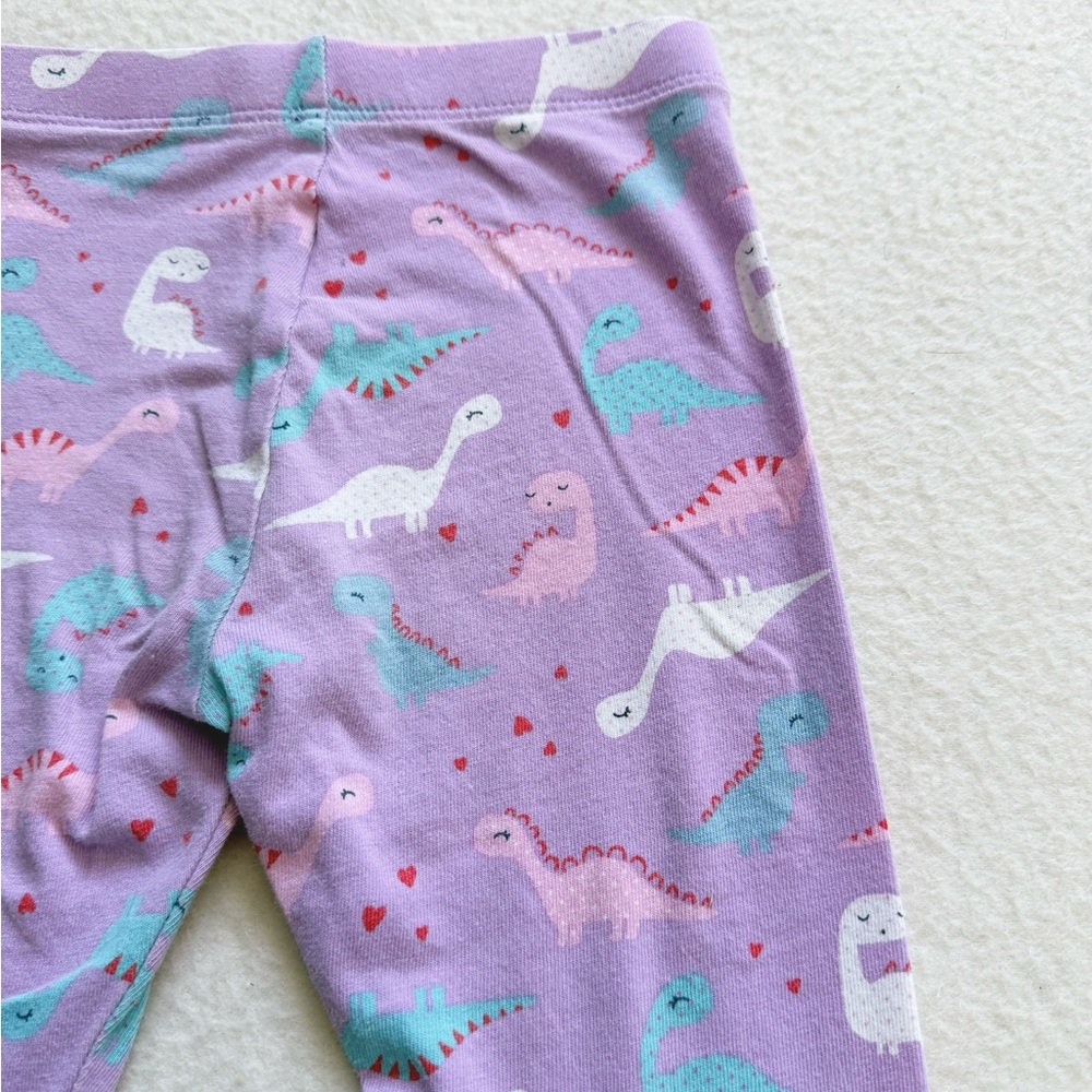 4/22 Mothercare Toddler Purple White Dinosaur Cotton Leggings Pants 12-18M 18M - Picture 12 of 16